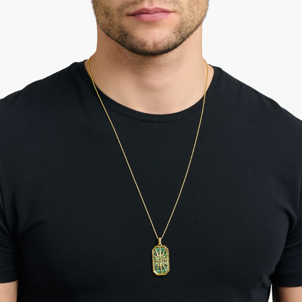 Thomas Sabo Vermeil Compass Star Green Pendant