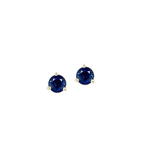 Upcycled Estate 14K Yellow Gold 0.50ctw Sapphire Solitaire Stud Earrings