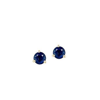 Upcycled Estate 14K Yellow Gold 0.50ctw Sapphire Solitaire Stud Earrings