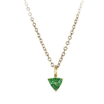 Upcycled Estate 18K Yellow Gold Tsavorite Garnet Charm Pendant
