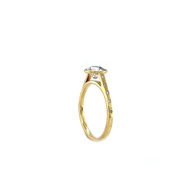 18K Yellow Gold 1.03 Carat Natural Diamond Engagement Ring