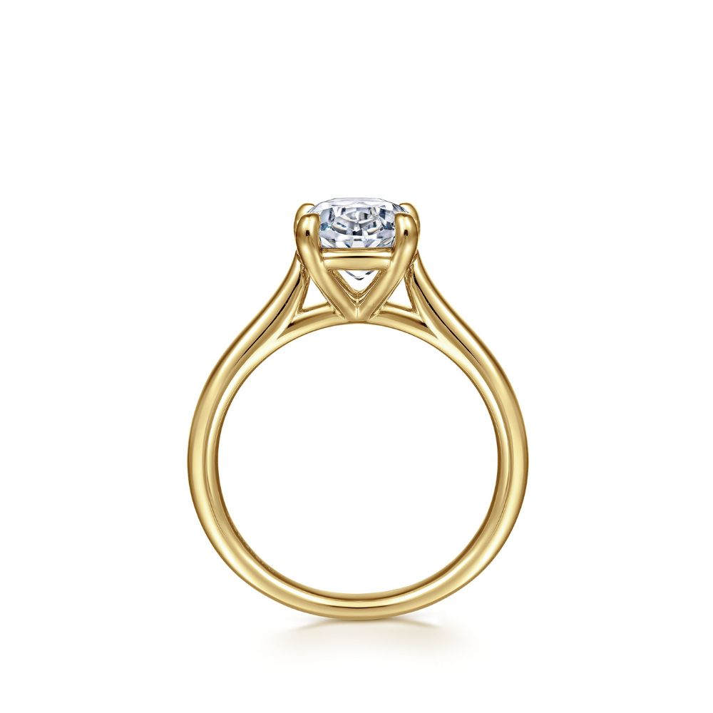 Gabriel & Co. 14K Yellow Gold Oval Solitaire Diamond Engagement Ring