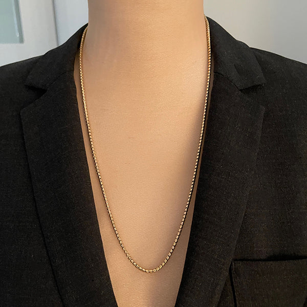Upcycled Antique 10K Yellow Gold 24.5 inch Snake Chain