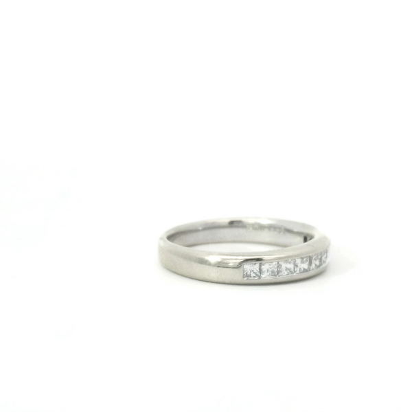 Estate 14K White Gold Chanel-Set Diamond Ring