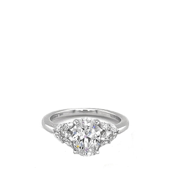 Gabriel & Co 14K Gold Oval Diamond Engagement Ring