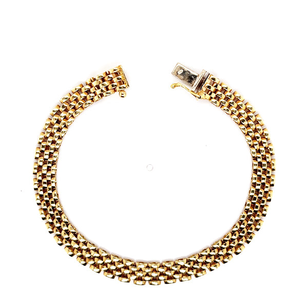 Estate 14K Yellow Italian Gold Panther Link Bracelet