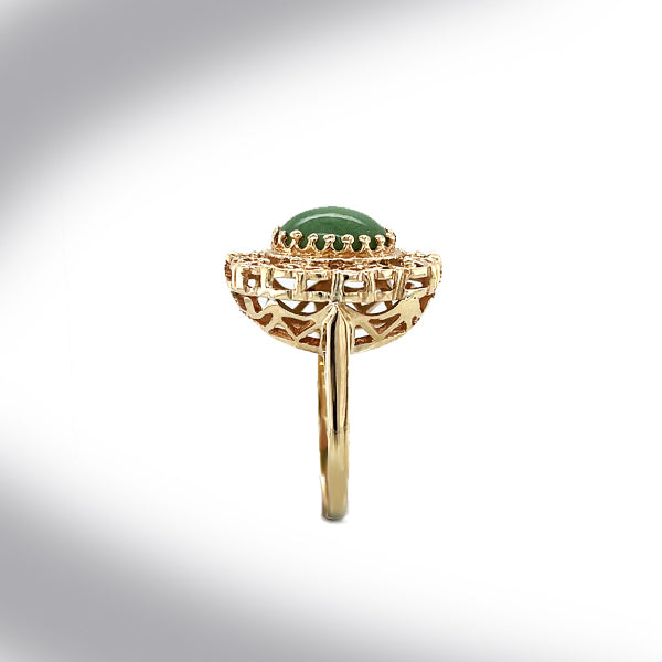 Estate 14K Gold Jade Ring
