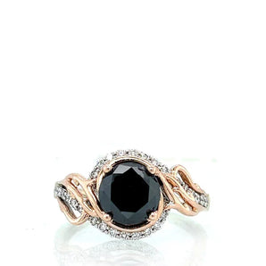 Estate 14K Two-Tone Gold Enchanted Disney Villains Maleficent Black Diamond Thorn Engagement Ring