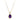Estate 14K Yellow Gold Amethyst and Diamond Halo Necklace