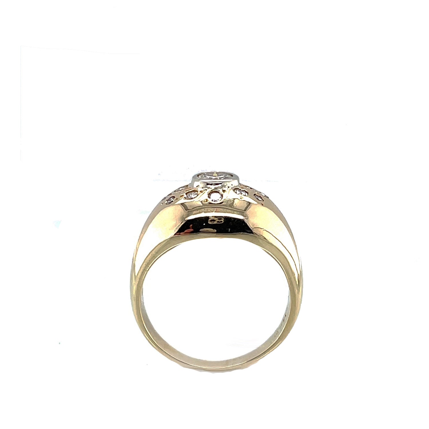 Estate 14K Yellow Gold Diamond Dome Ring