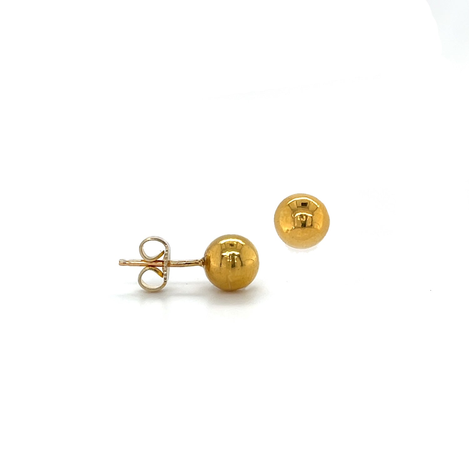 Estate 22K Yellow Gold 7mm Ball Stud Earrings