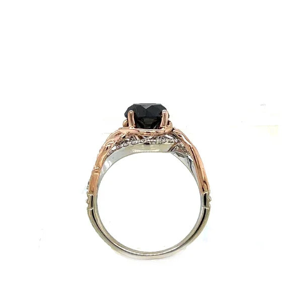 Estate 14K Two-Tone Gold Enchanted Disney Villains Maleficent Black Diamond Thorn Engagement Ring