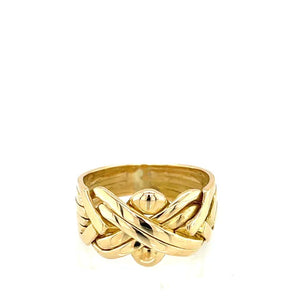 Estate 18K Yellow Gold Soldered Puzzle Ring