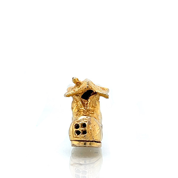 Estate 9K Yellow Gold and Enamel Articulated "Old Woman Who Lives in a Shoe"  Charm