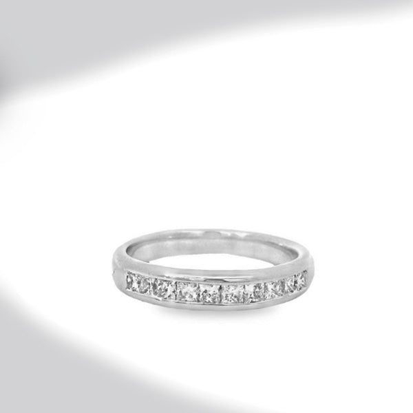 Estate 14K White Gold Chanel-Set Diamond Ring