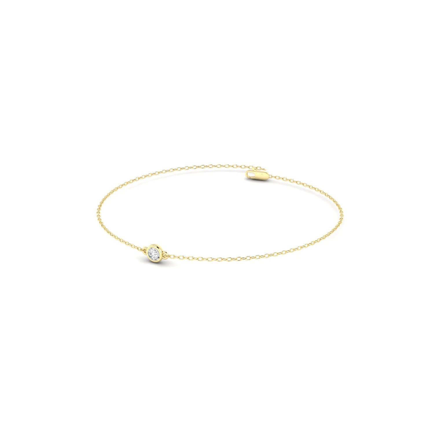 14K Yellow Gold Mini Bezel Lab-Grown Diamond Bracelet