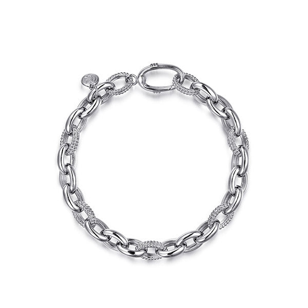 Gabriel & Co Sterling Silver Link Chain Tennis Bracelet