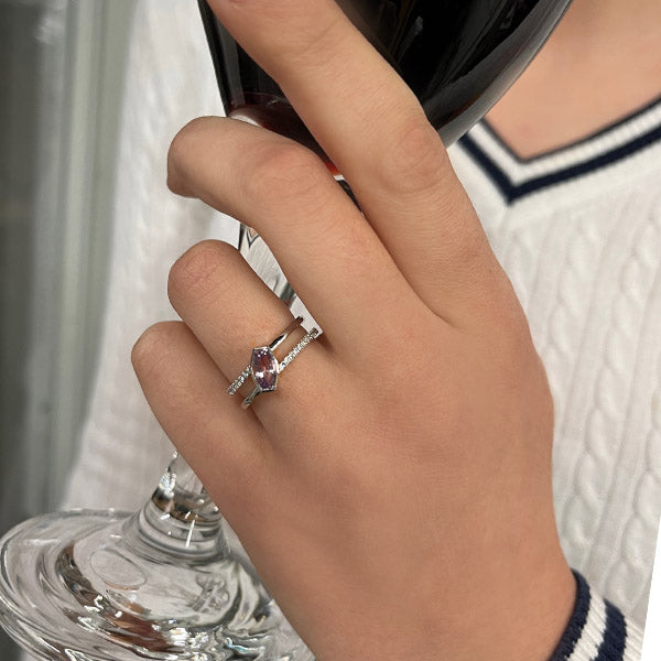 Lavender Sapphire And Diamond Ring