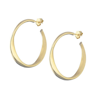 Marcello Pane 18K Yellow Gold Vermeil Satin Finish Hoop Earrings