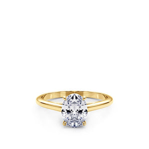 14K Gold 1.30ct Oval Lab Created Diamond Solitaire Engagement Ring