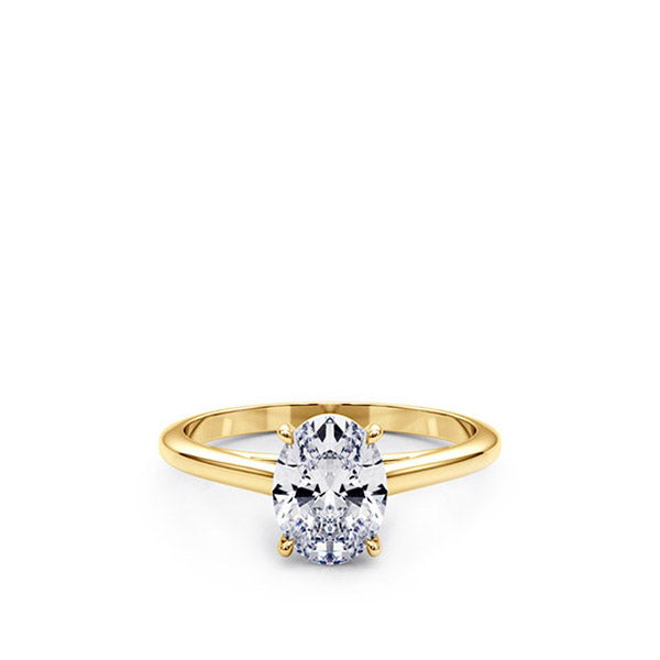 14K Gold 1.30ct Oval Lab Created Diamond Solitaire Engagement Ring