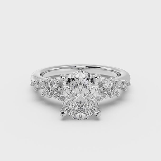 True Bijoux Signature Ethereal White Accented Solitaire Ring