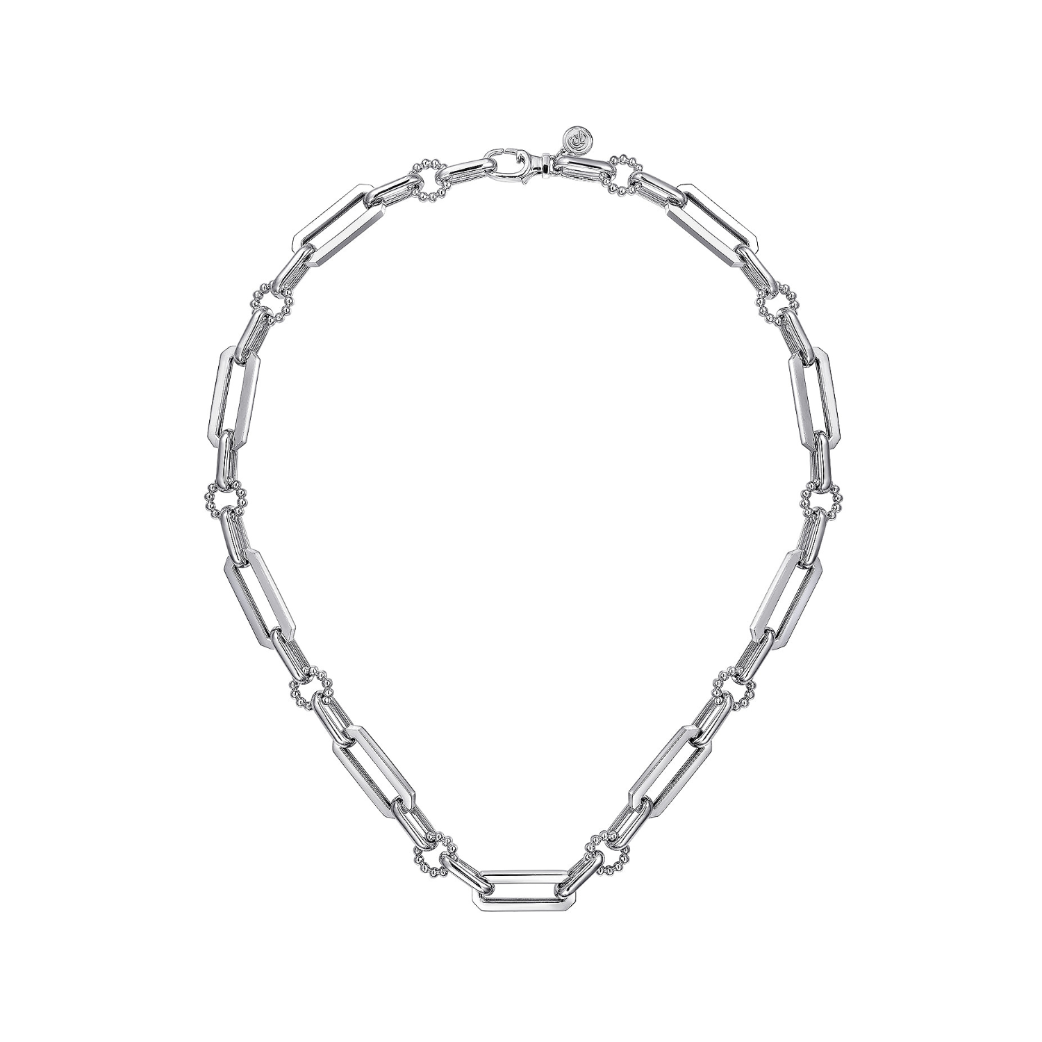 Gabriel & Co. Sterling Silver Paper Clip Chain Necklace with Bujukan Connectors