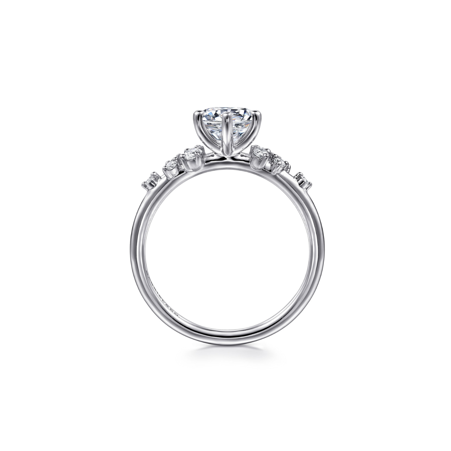 Gabriel & Co. 14K White Gold Diamond Scattered Whimsical Engagement Ring