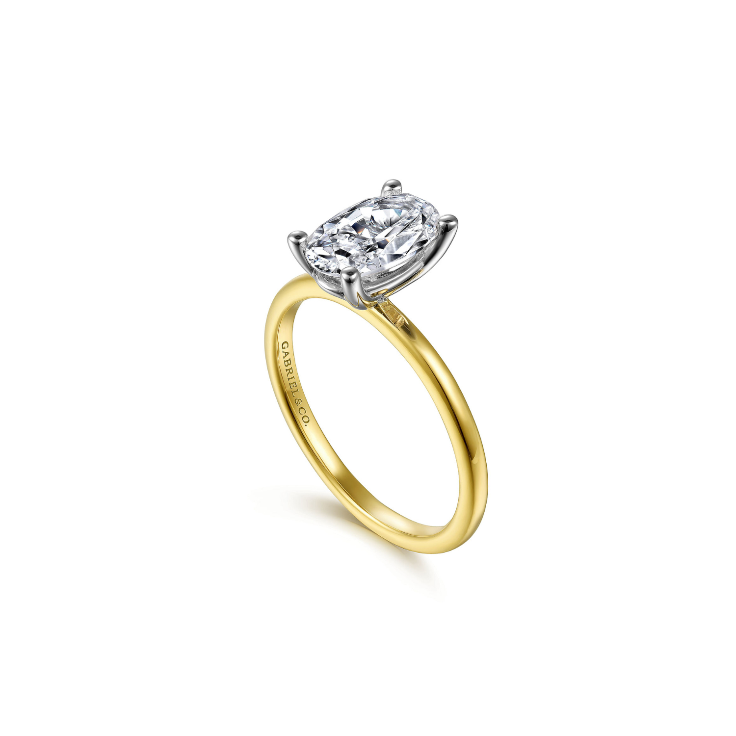 Gabriel & Co. 14K White-Yellow Gold Diamond Engagement Ring