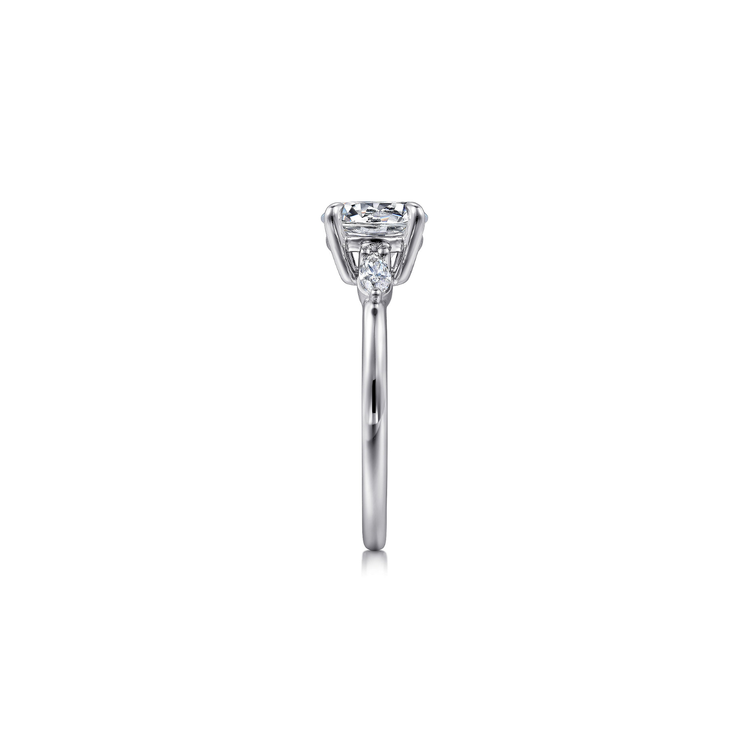 Gabriel & Co. 14K White Gold Round Three Stone Diamond Engagement Ring