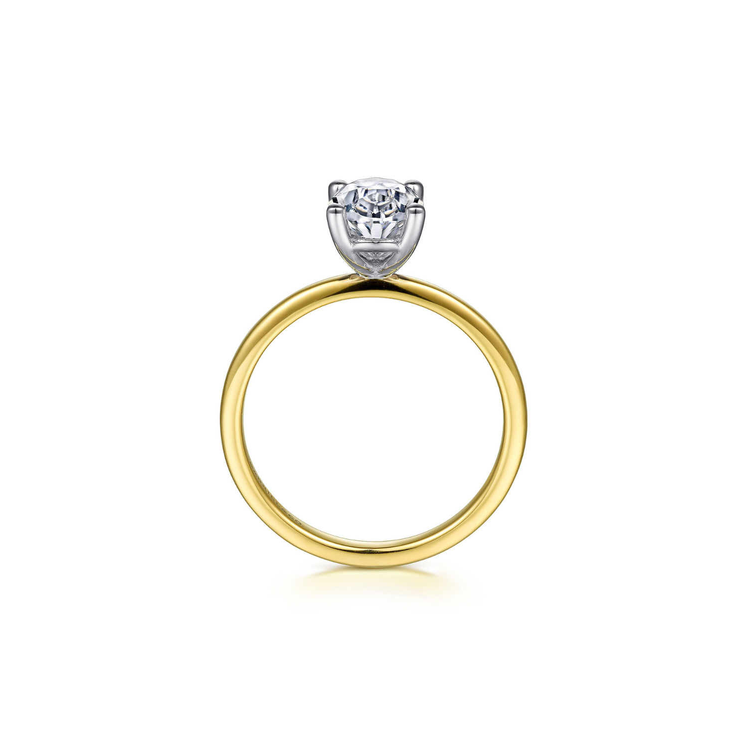 Gabriel & Co. 14K White-Yellow Gold Diamond Engagement Ring