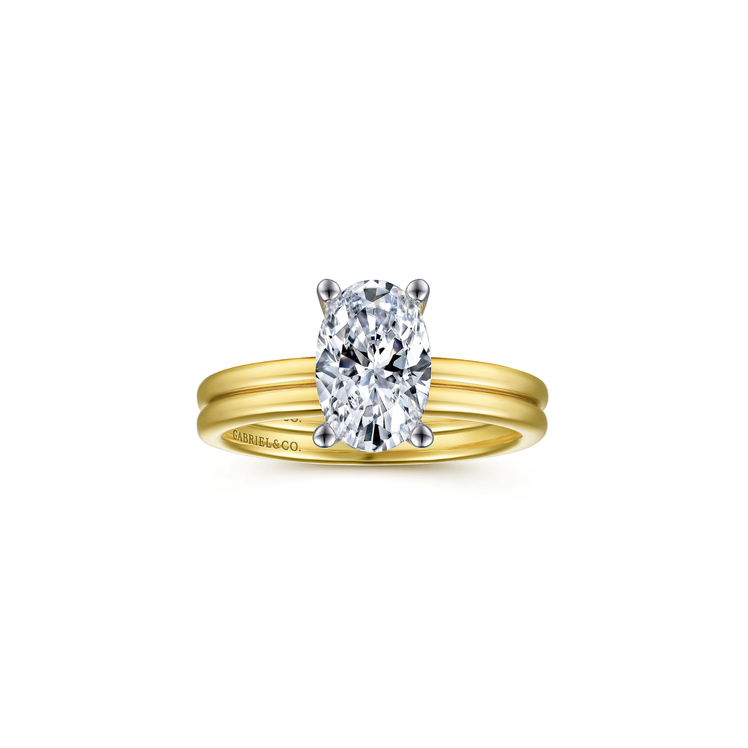 Gabriel & Co. 14K White-Yellow Gold Diamond Engagement Ring