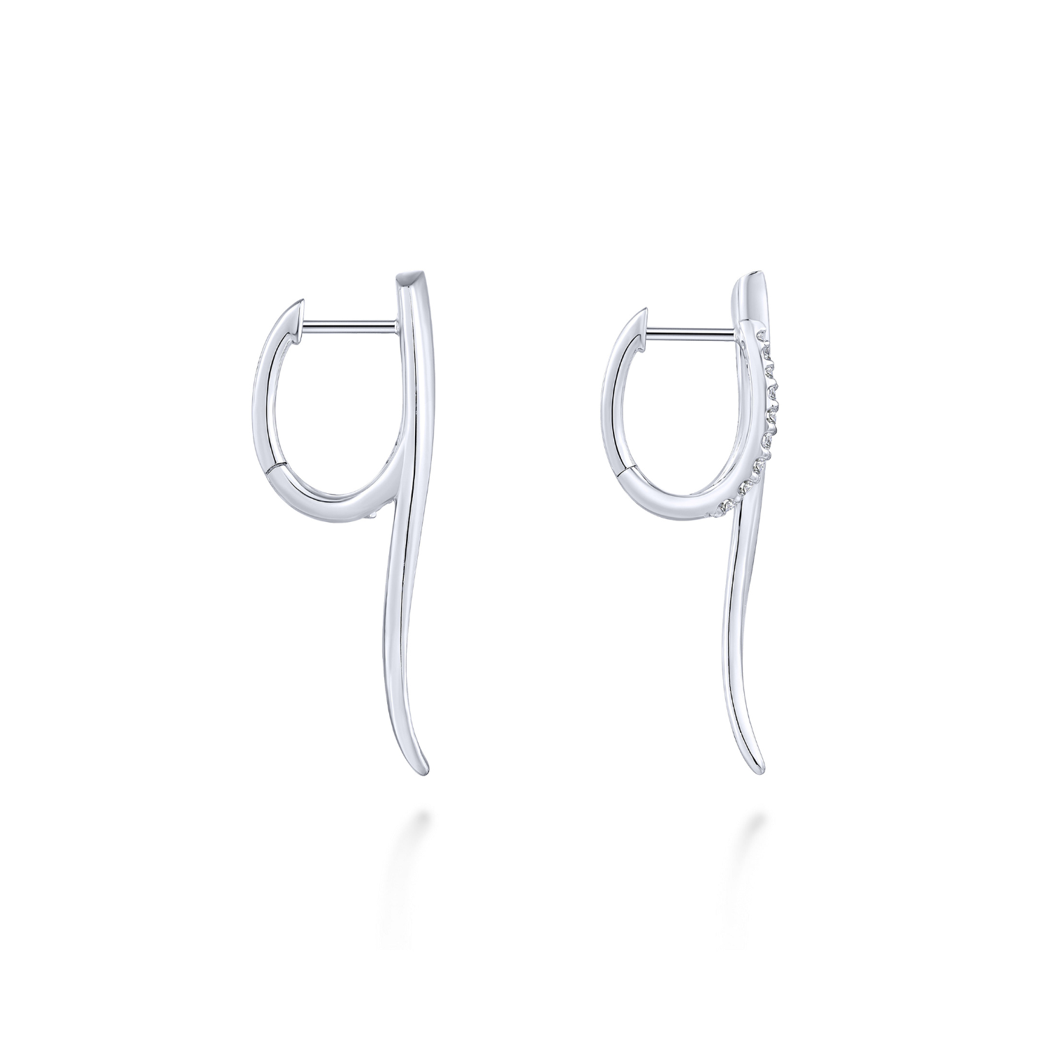 Gabriel & Co. Sterling Silver Twisted White Sapphire Huggie Earrings