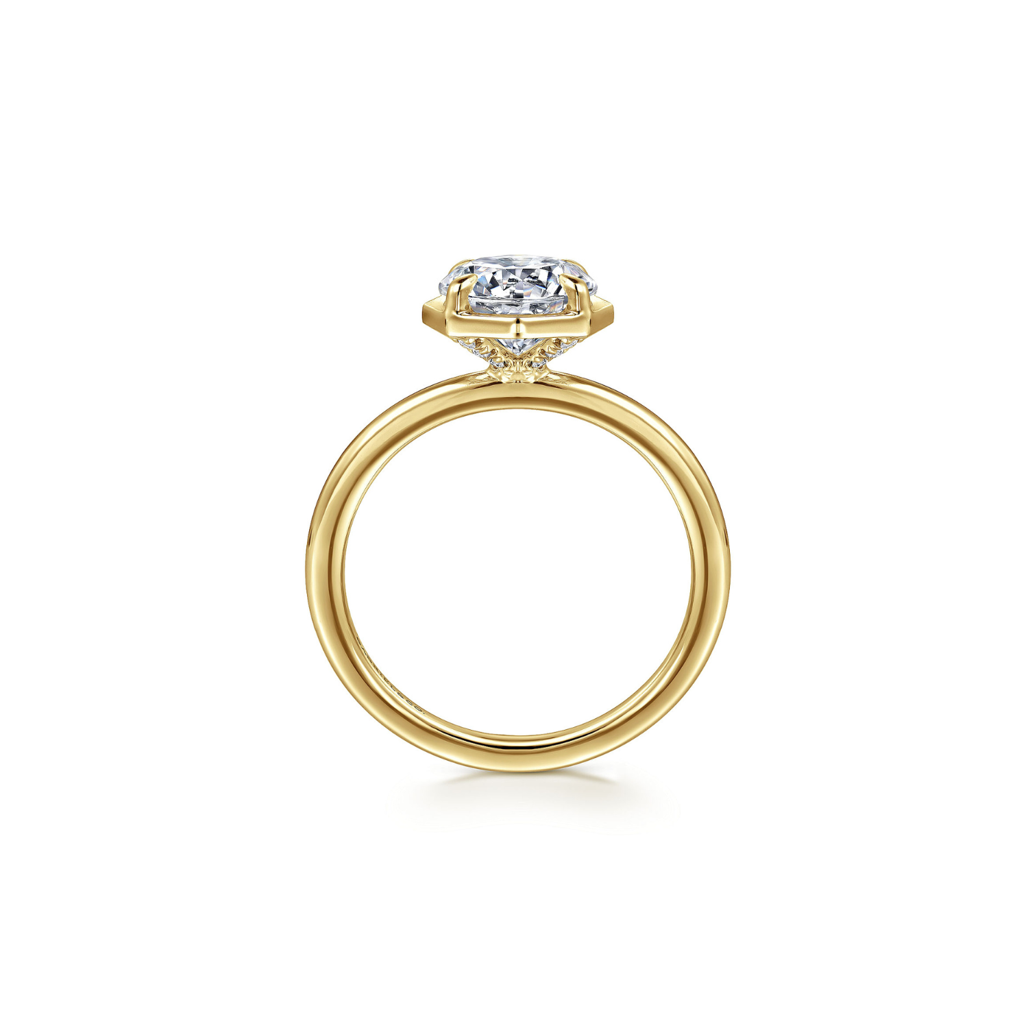 Gabriel & Co. 14K Yellow Gold Round Diamond Engagement Ring