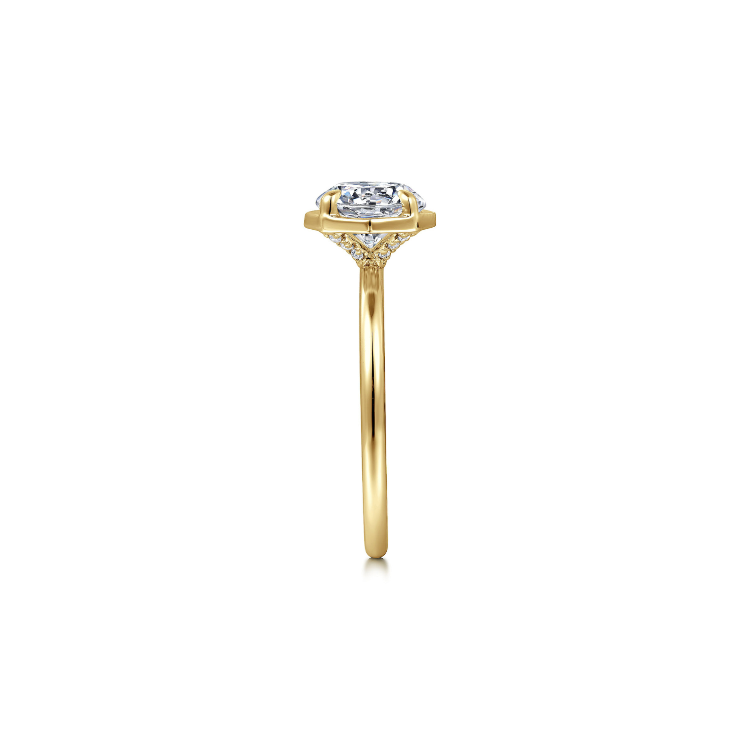 Gabriel & Co. 14K Yellow Gold Round Diamond Engagement Ring