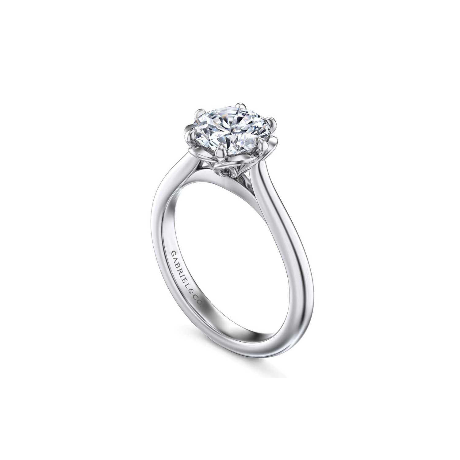 Gabriel & Co. 14K White Gold Round Diamond Engagement Ring