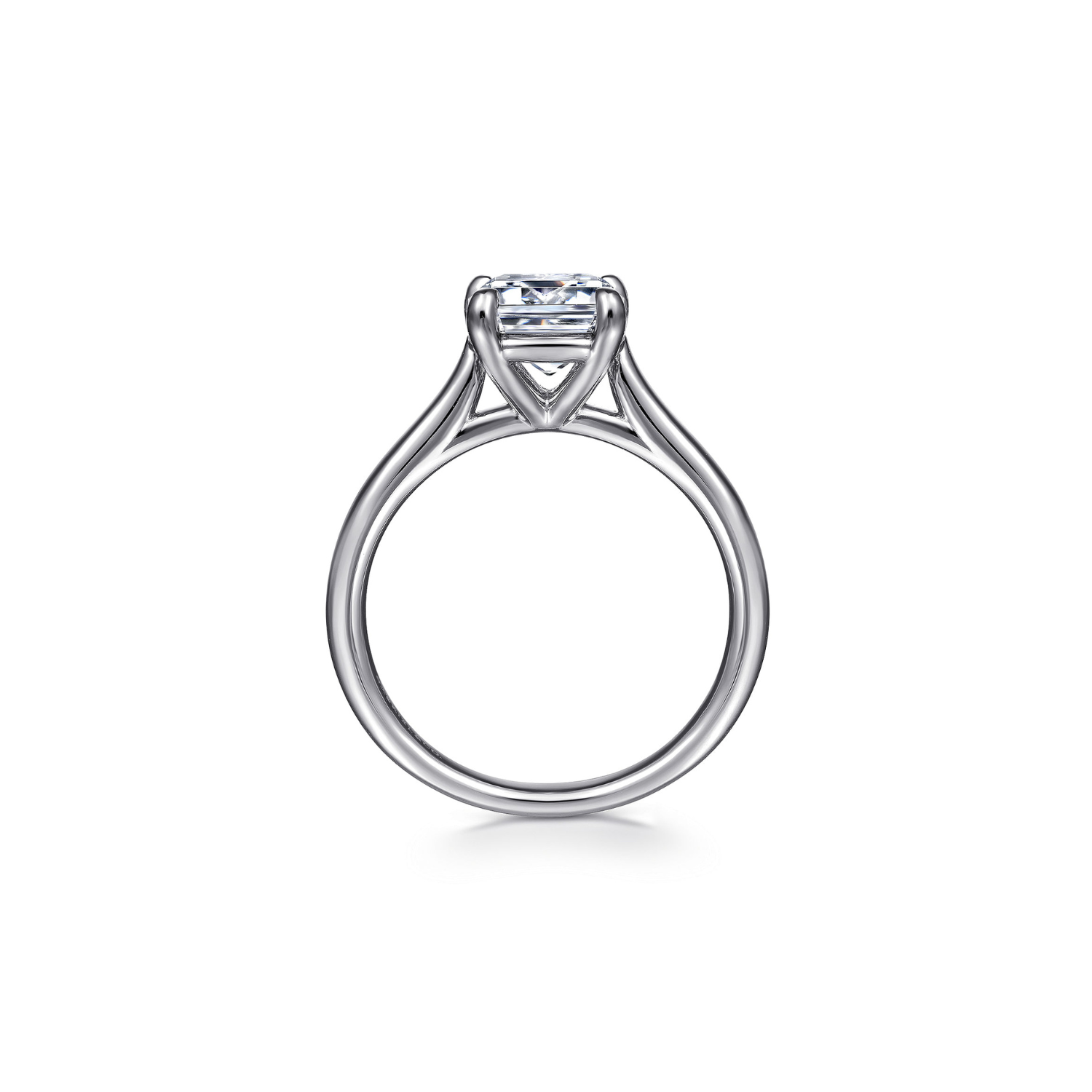 Gabriel & Co. 14K White Gold Emerald Cut Solitaire Diamond Engagement Ring