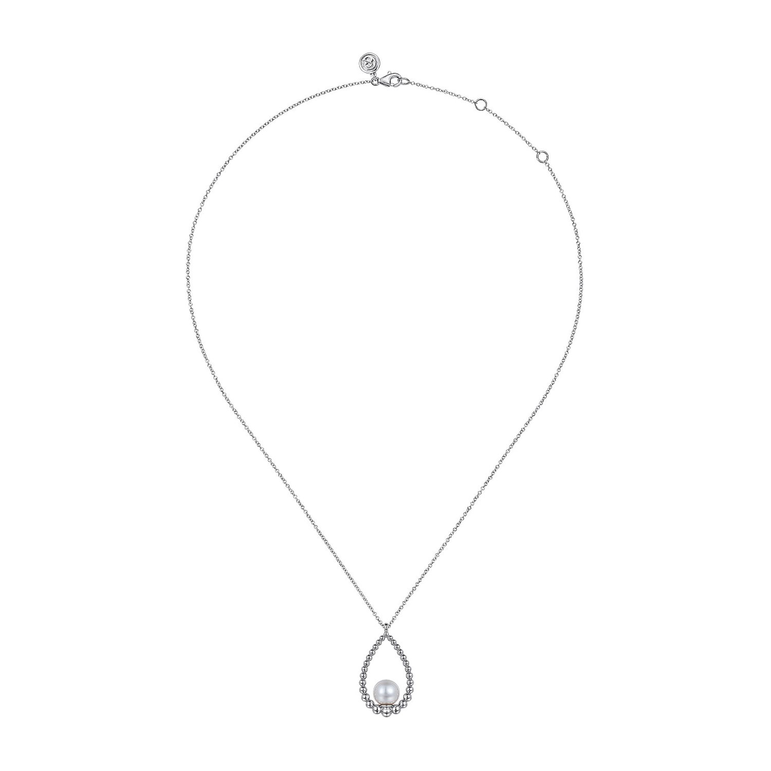 Gabriel & Co. Sterling Silver Pearl Bujukan Teardrop Necklace