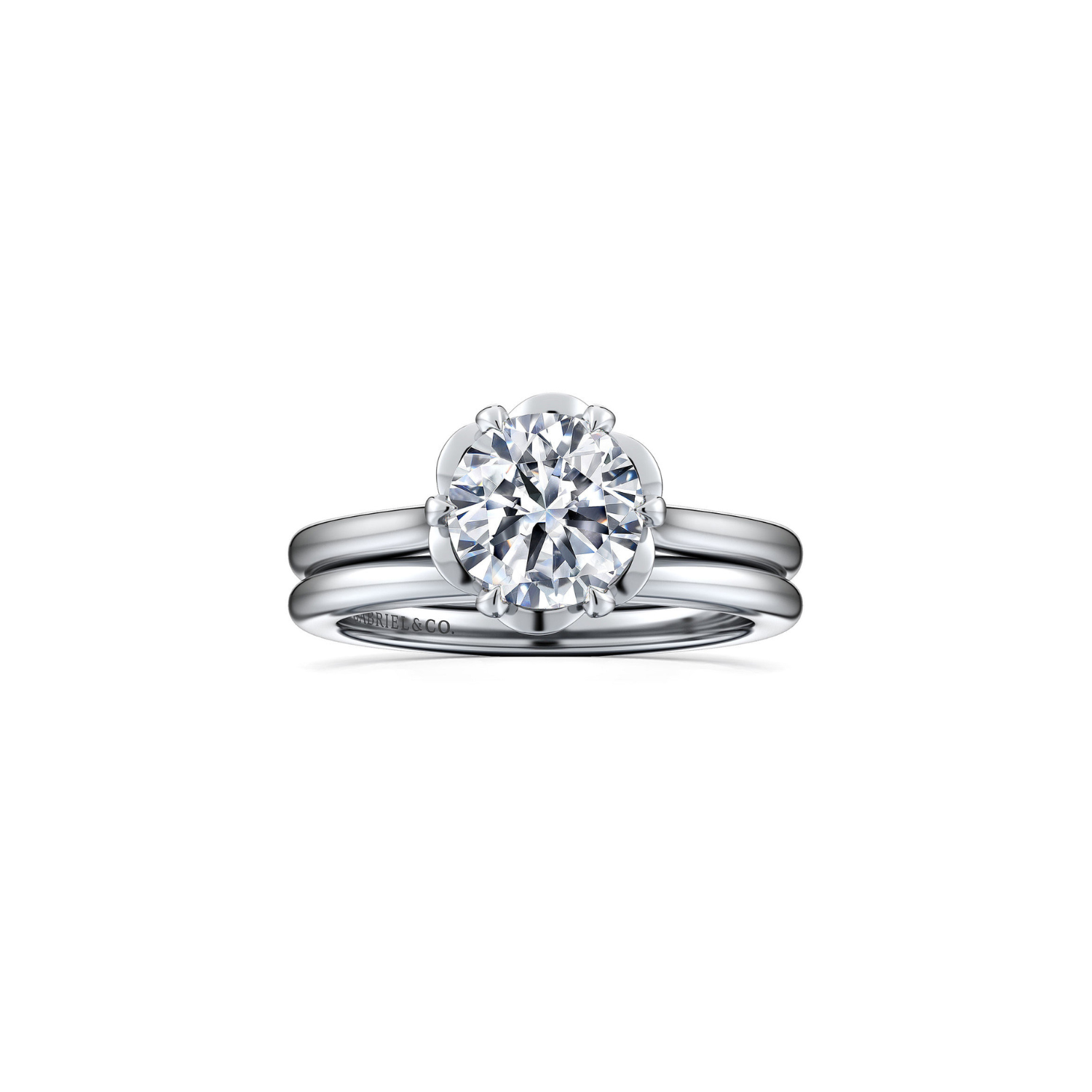 Gabriel & Co. 14K White Gold Round Diamond Engagement Ring