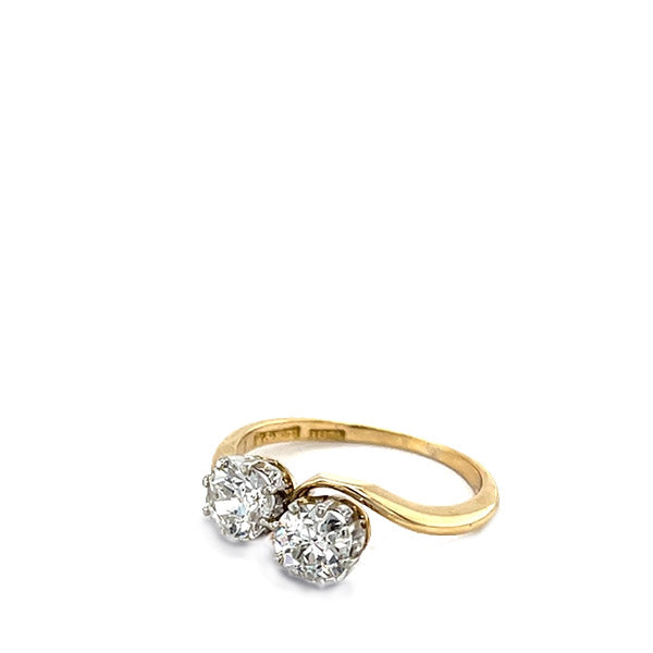 Vintage Toi et Moi Two Diamond Engagement Ring