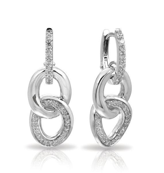 Belle Etoile Bon White CZ Sterling Silver Dangle Earrings