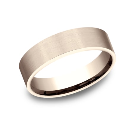 6mm rose gold flat ring with satin finish