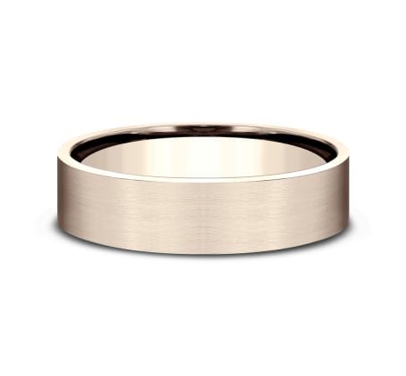 6mm rose gold flat ring with satin finish