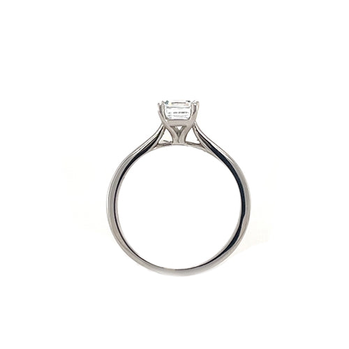 Bijoux Love 14K White Gold Emerald Cut Diamond Engagement Ring