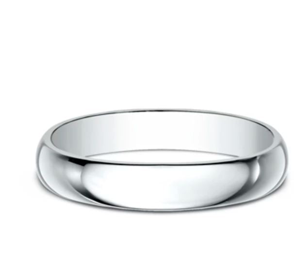 4mm 10 karat white gold classic ring with a high polish finish