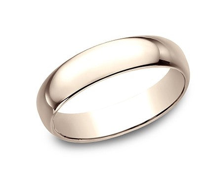 6mm 14 karat rose gold classic ring with a high polish finish