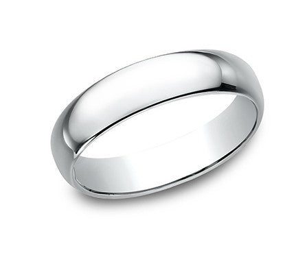 5mm 14k white gold classic ring with a high polish finish