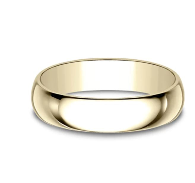 5mm 14k yellow gold classic ring with a high polish finish
