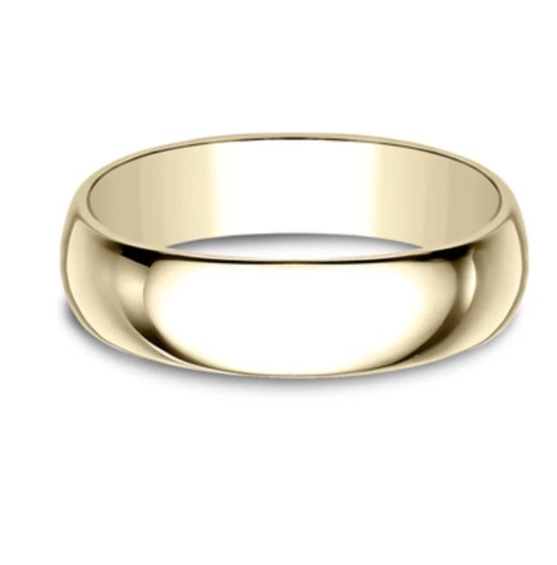 6mm 14 karat yellow gold classic ring with a high polish finish
