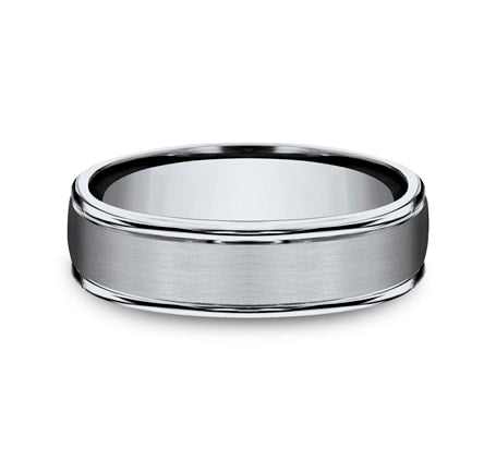 6mm grey titanium ring with satin finish